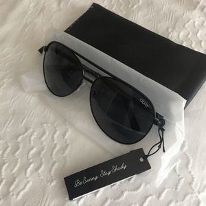 Quay Australia Vivienne Black Aviator Sunglasses